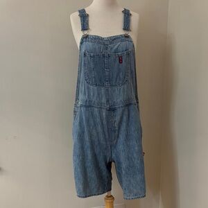 Polo by Ralph Lauren Light Blue Denim Short Overalls L
